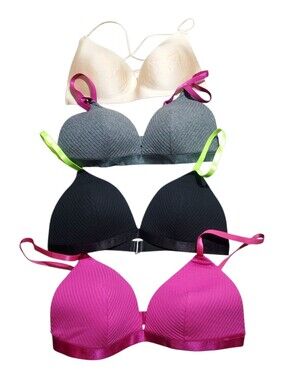 Everyday Comfort Seamless Bra Bundle - Ivory, Gray, Black, Fuchsia
